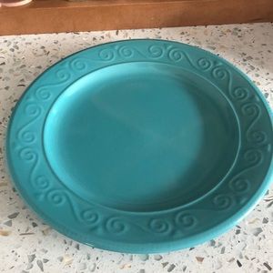 Set of 8 plates blue ceramic